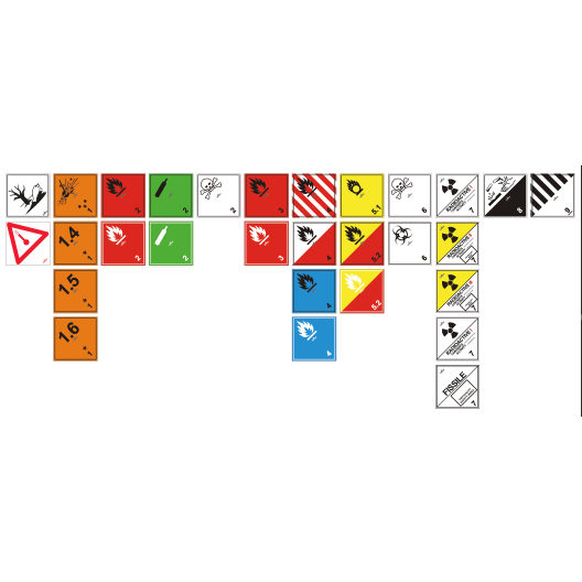 LOT DE 29 SYMBOLES DE DANGER MAGNETIQUES
