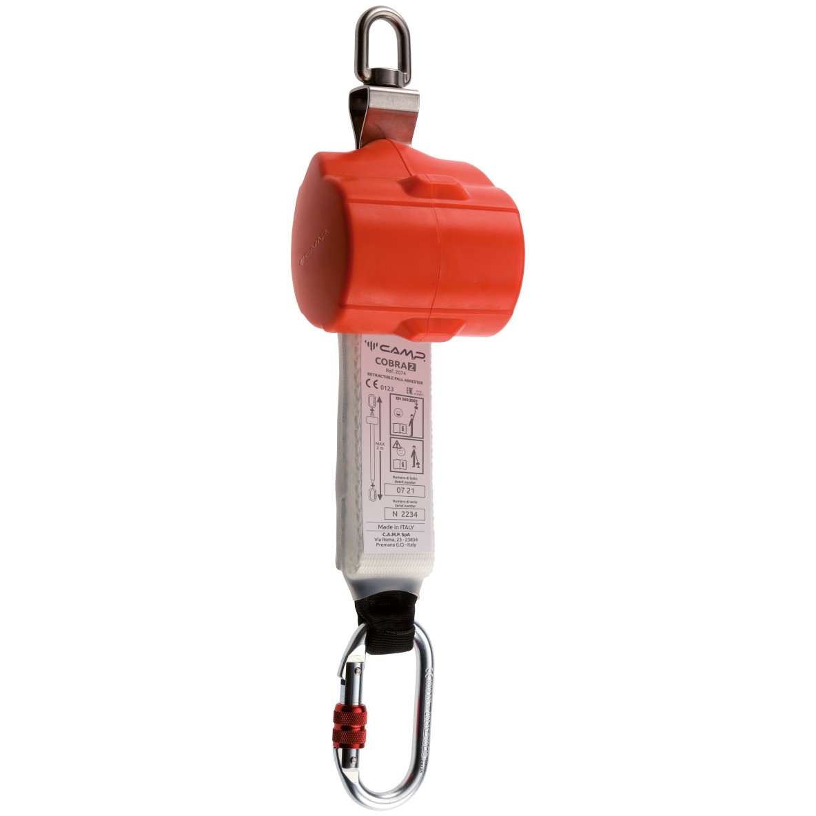 ANTICHUTE A RAPPEL AUTOMATIQUE COBRA SANGLE 2 METRES