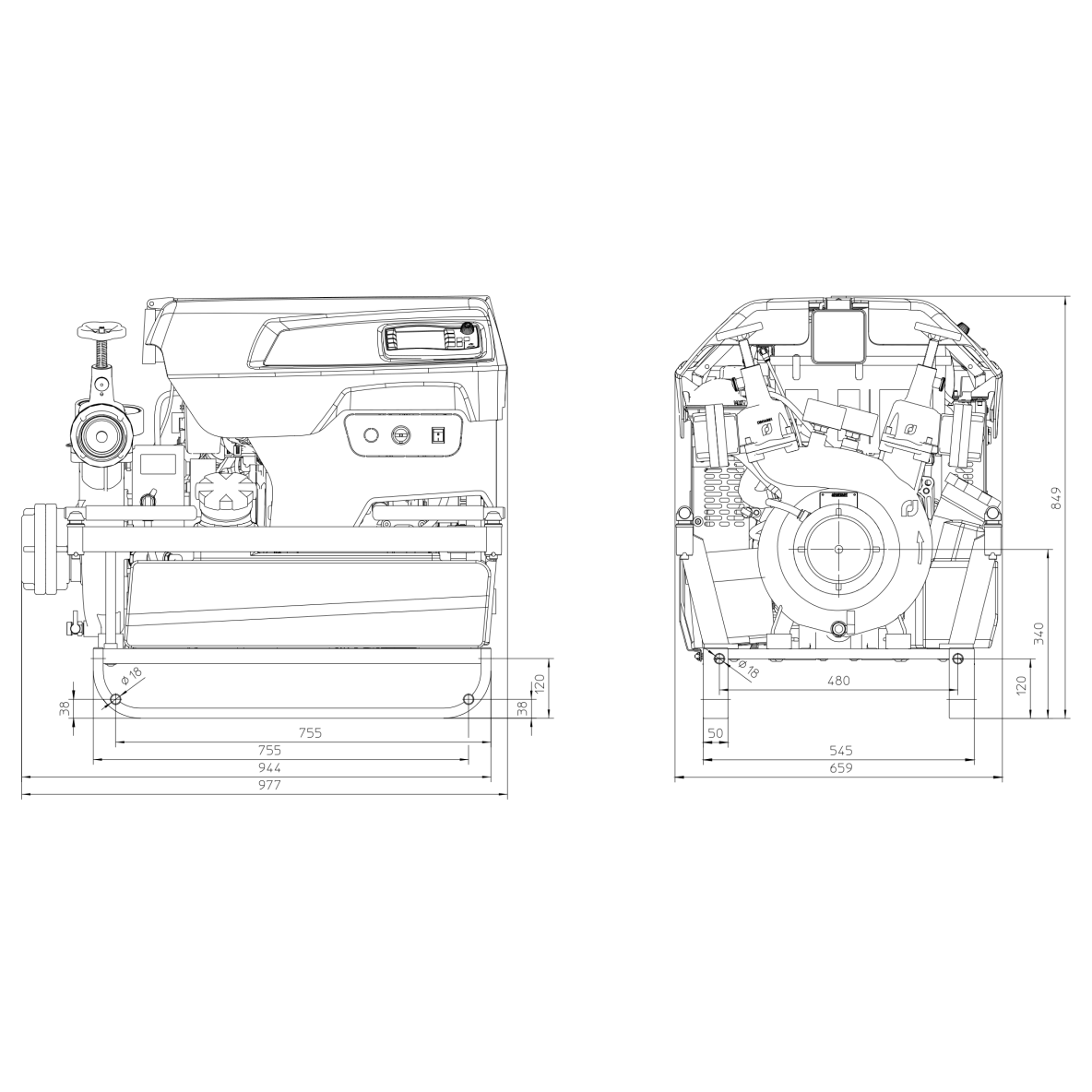 MOTOPOMPE INCENDIE ESSENCE HYDROFIGHTER 2000L/MIN A 10 BAR AVEC RACCORDS