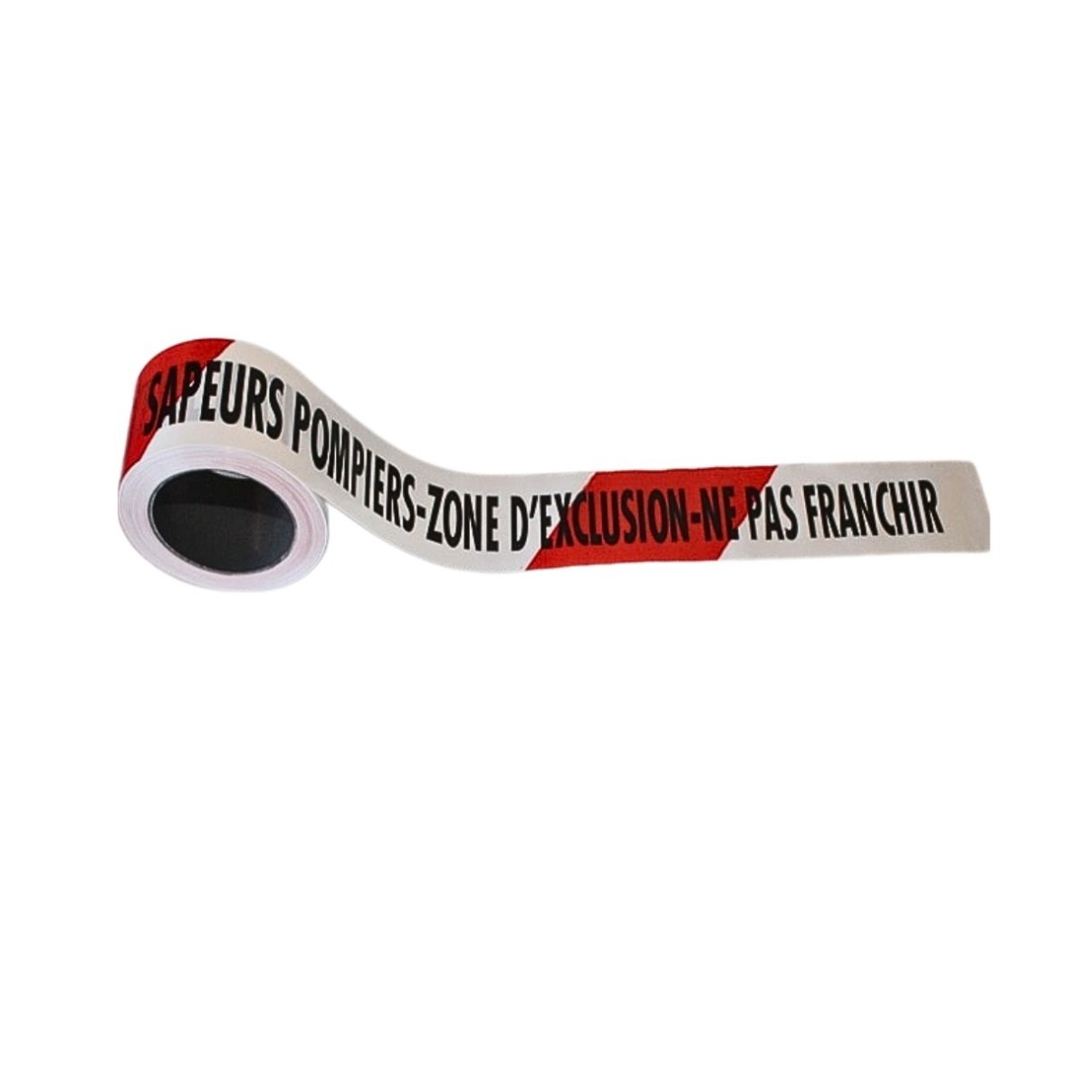 RUBALISE ROUGE/BLANC 5CM X 100M SAPEURS POMPIERS "ZONE D'EXCLUSION" / LOT DE 36