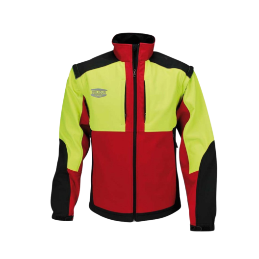 VESTE DE TRAVAIL SOFTSHELL ROUGE / JAUNE