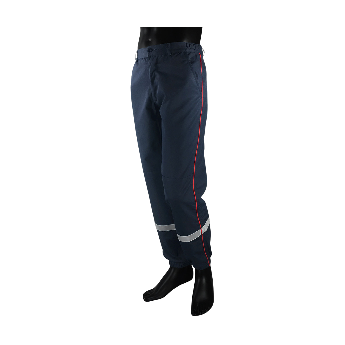 PANTALON SPF1 ARAMIDE/VISCOSE MARINE AVEC PASSEPOIL ROUGE