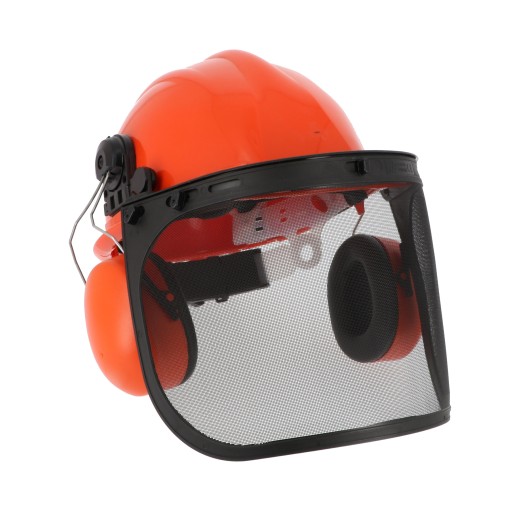 CASQUE FORESTIER ORANGE COMPLET / ECRAN METAL