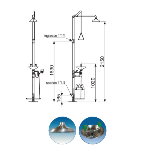 COMBINE DOUCHE ET LAVE YEUX DE SECURITE