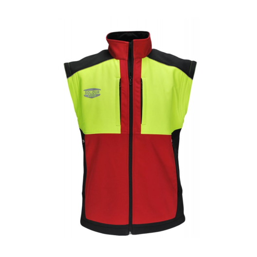 VESTE DE TRAVAIL SOFTSHELL ROUGE / JAUNE