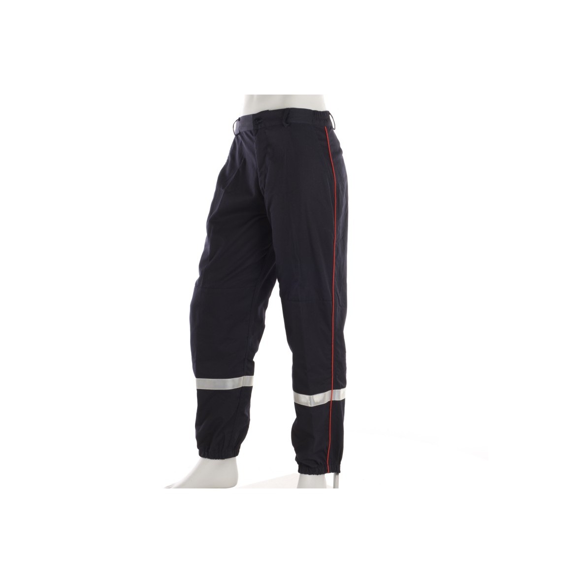 PANTALON SPF1 ARAMIDE/VISCOSE MARINE AVEC PASSEPOIL ROUGE