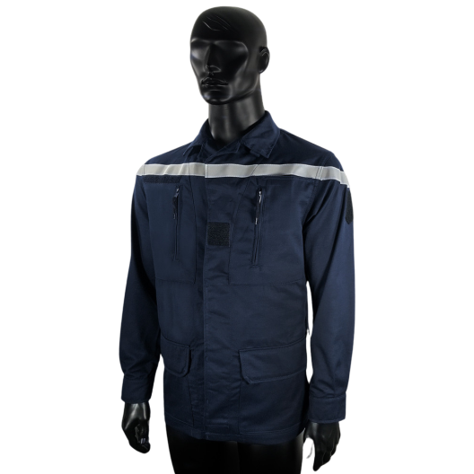 VESTE SP F1 ARAMIDE VISCOSE MARINE AVEC BANDE RETRO MARINE