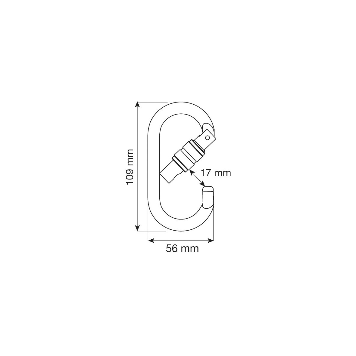 MOUSQUETON ACIER CAMP OVAL PRO LOCK ACIER A VIS