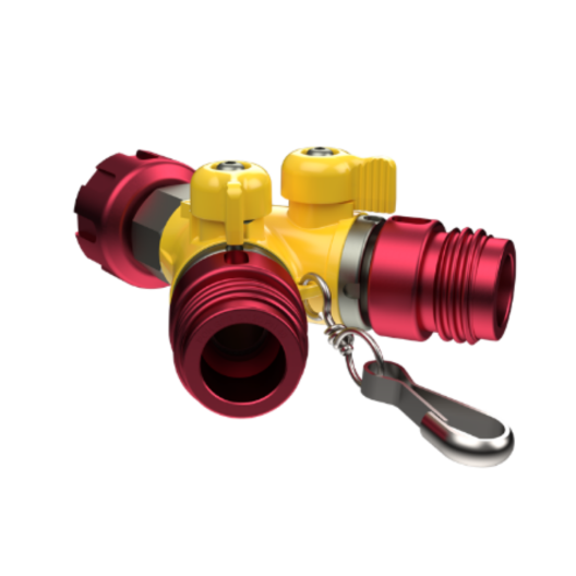 DIVISION 1/4 DE TOUR MINI WYE HP 40 BAR - GFR F 20 - 2 x GFR M 20 PN40 ALU