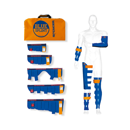 ATTELLES RIGIDES BLUE SPLINT / JEU DE 5 TAILLES AVEC SAC