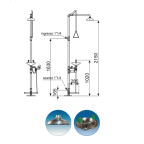 COMBINE DOUCHE ET LAVE YEUX DE SECURITE