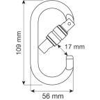 MOUSQUETON ACIER CAMP OVAL PRO LOCK ACIER A VIS