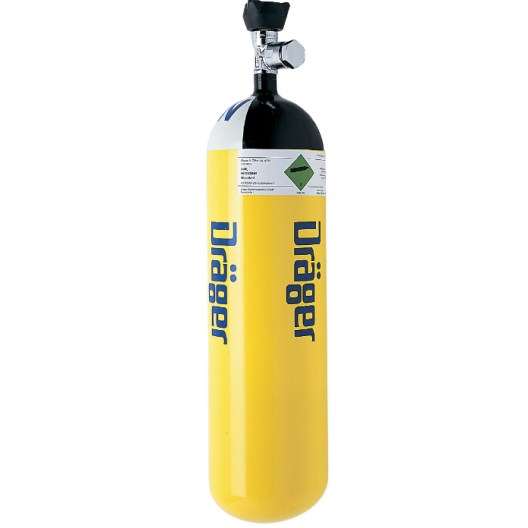 BOUTEILLE AIR 6 L. ACIER ALLEGE 300 BARS DIN AC LIVREE VIDE