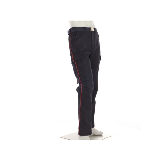 PANTALON TSI ARAMIDE VISCOSE MARINE AVEC PASSEPOIL ROUGE
