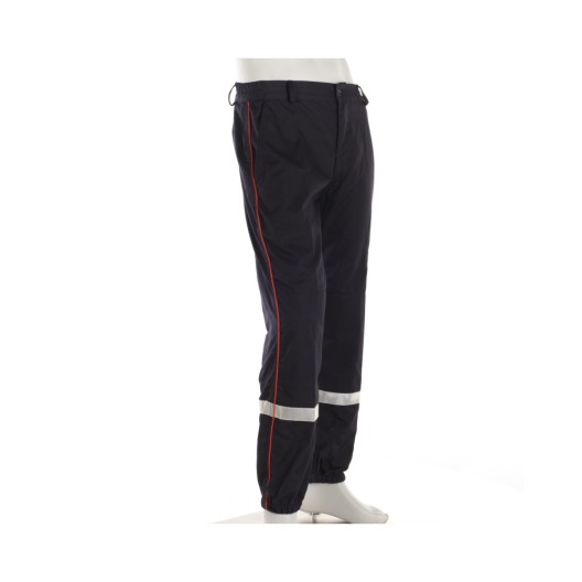 PANTALON SPF1 ARAMIDE/VISCOSE MARINE AVEC PASSEPOIL ROUGE