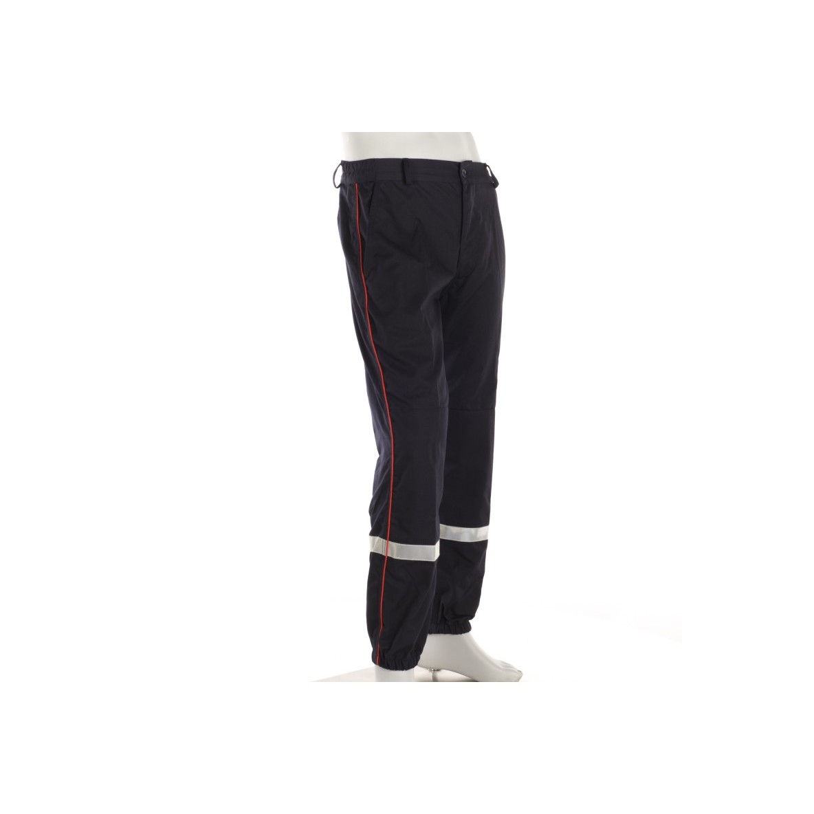 PANTALON SPF1 ARAMIDE/VISCOSE MARINE AVEC PASSEPOIL ROUGE