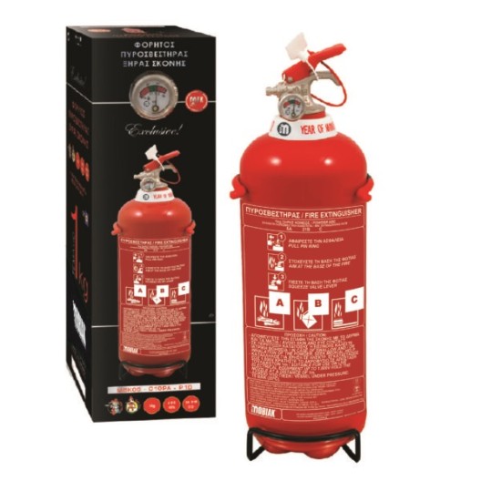 EXTINCTEUR POUDRE ABC 1 KG PRESSION PERMANENTE 8A 34BC CE NF EN 3-7
