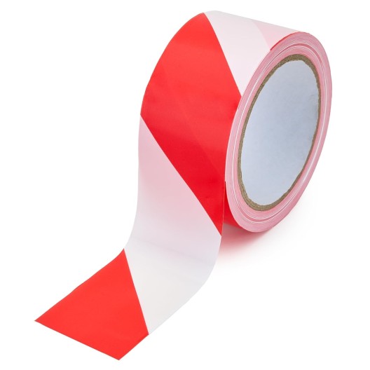 RUBALISE ROUGE/BLANC 5 CM X 100 M / L'UNITE